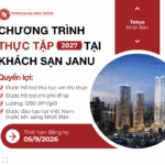 THÔNG BÁO MỞ ĐĂNG KÝ CHƯƠNG TRÌNH THỰC TẬP TẠI KHÁCH SẠN JANU, NHẬT BẢN