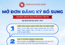 THÔNG BÁO VỀ VIỆC ĐĂNG KÝ BỔ SUNG CHƯƠNG TRÌNH TRAO ĐỔI SINH VIÊN ĐI HỌC KỲ II NĂM HỌC 2026 – 2027 (KỲ HỌC MÙA XUÂN 2027)